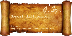 Gönczi Szilveszter névjegykártya